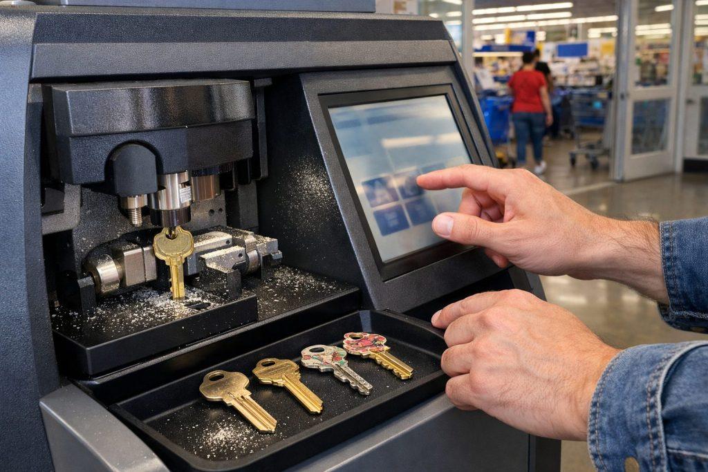 Key cutting machine duplicating keys